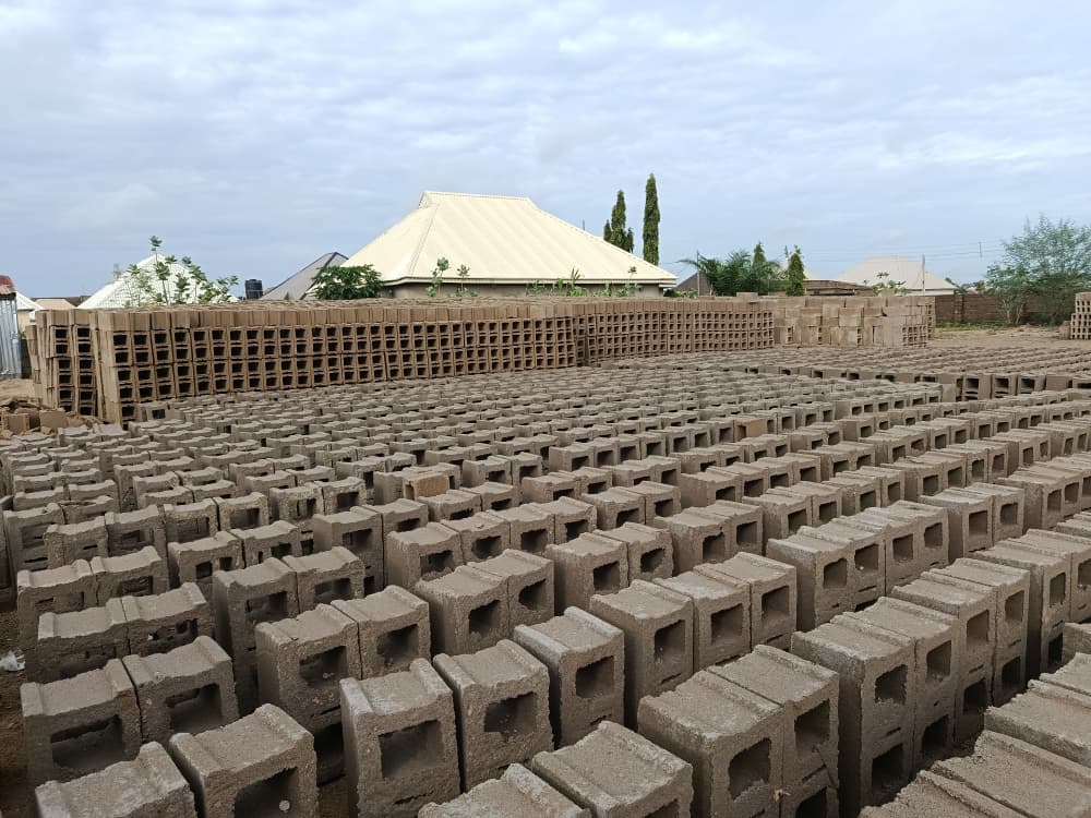 Close view of concrete blockwork